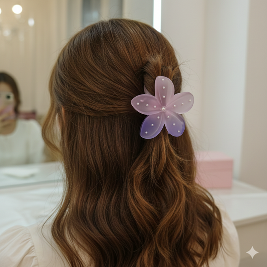 Candy korean pearl flower hair claw large (1 clip)