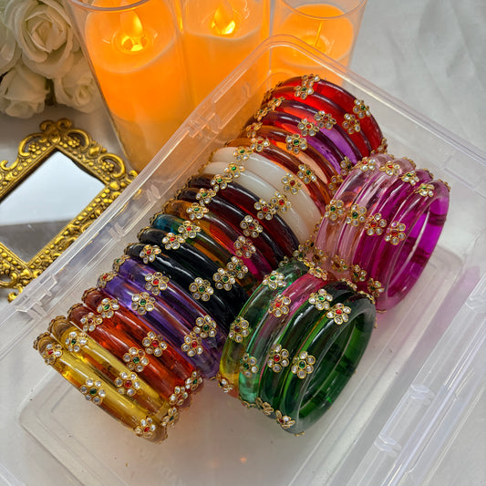 10mm jelly kundhan kadas (2 bangles)