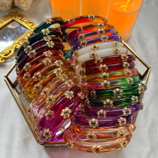 10mm jelly kundhan kadas (2 bangles)