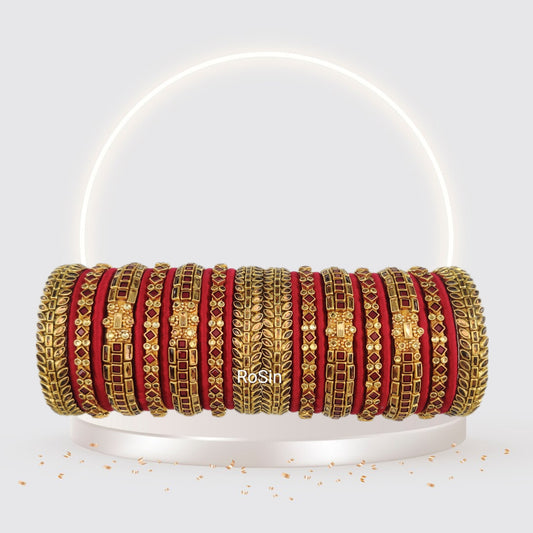 Traditional maroon and gold