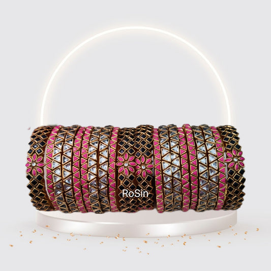 Zigzag black and pink