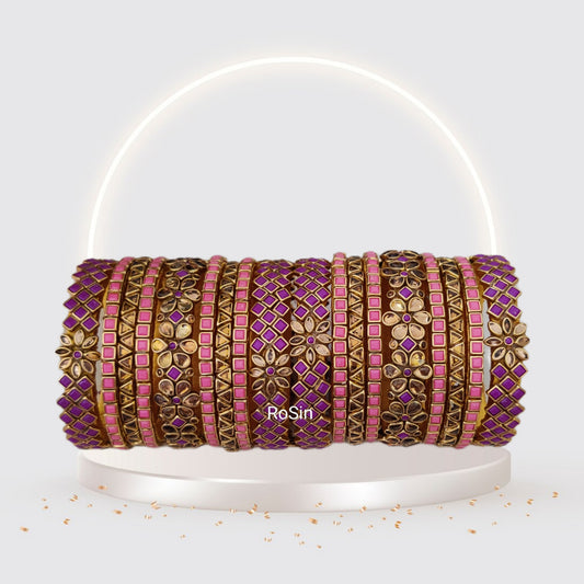 Zigzag purple and baby pink