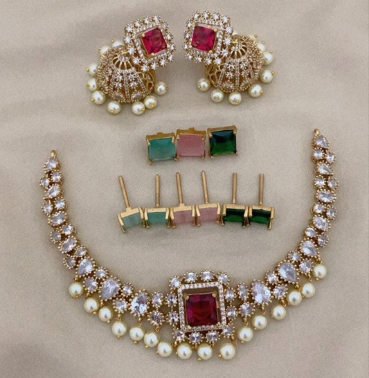 4 in 1 colour changeable ad stone necklace