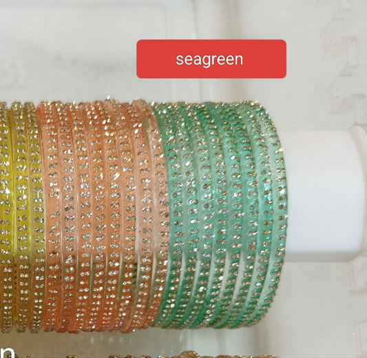 3mm Rani crystal glass bangles (1 set 8 bangles)