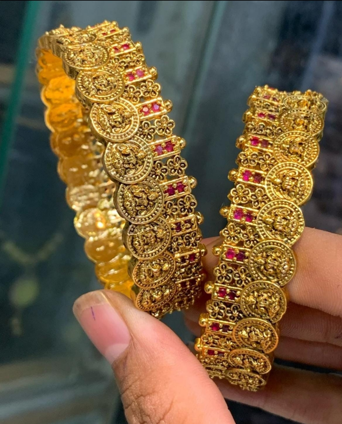 Antique coin bangles (2) - Main Image