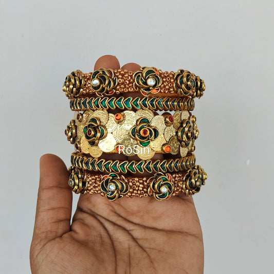 Rose coin set darkgreen