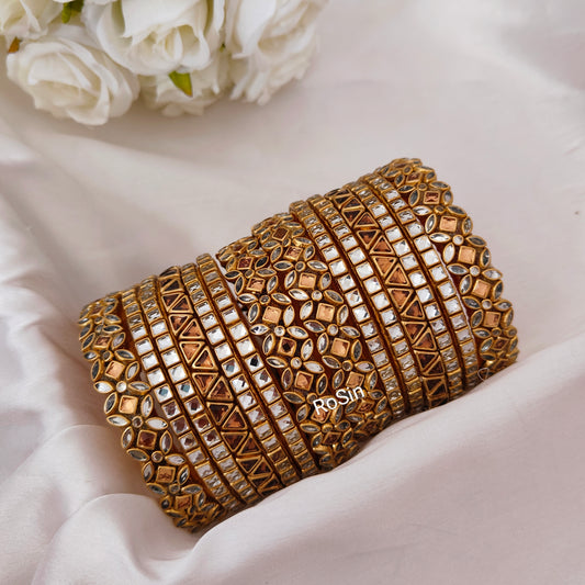 Transparent white and gold set