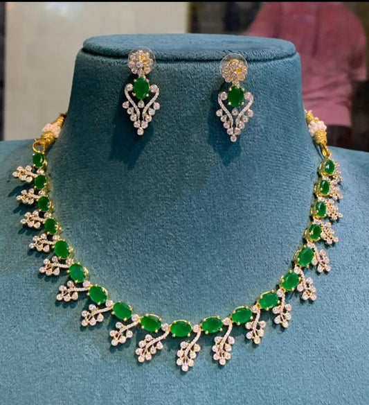 Emerald ad stone premium necklace