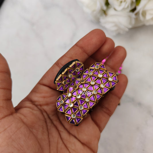 Purple hair clutch