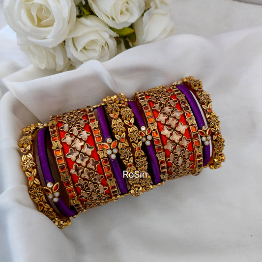 Orange and purple traditional set