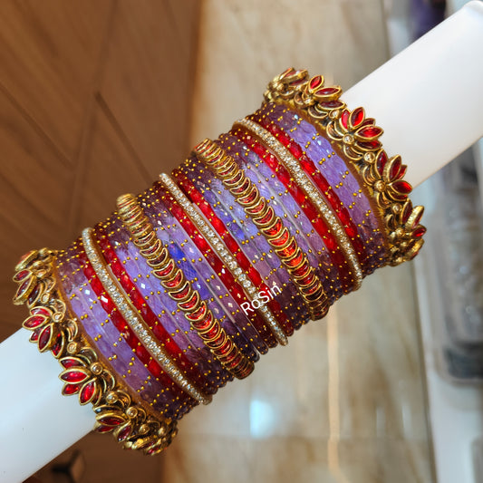 Lotus lavender and red set