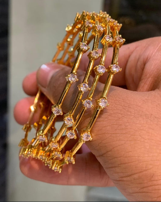 Diamond replica gold bangles(4)