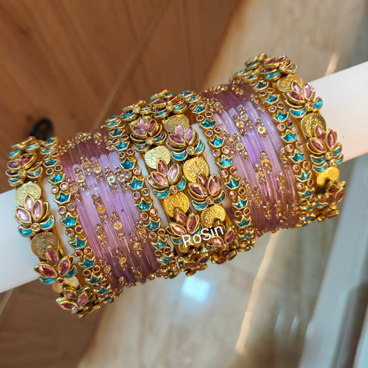 Coin lotus pastel glass mixed set