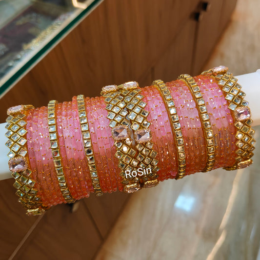 Pastel pink glass mixed set(full set)