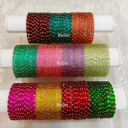 Leaf crystal glass bangles (1 dozen)