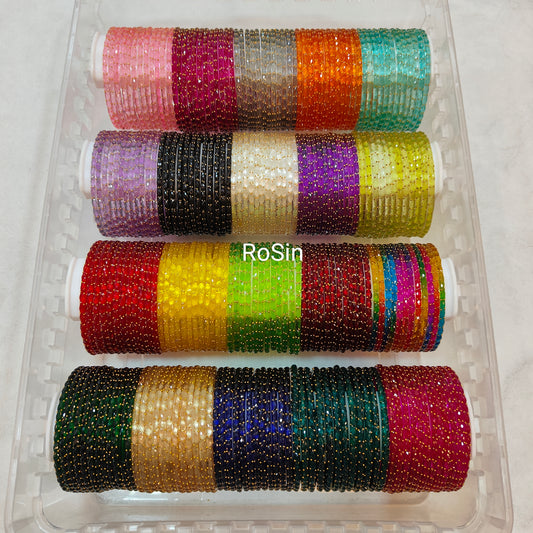 OG Raindrop crystal glass bangles premium first quality (1 dozen)