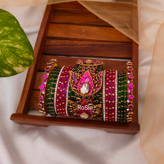 Lotus intricate statement bridal set (one hand as in picture)