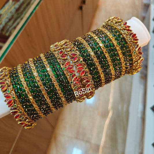 Red lotus glass mixed set