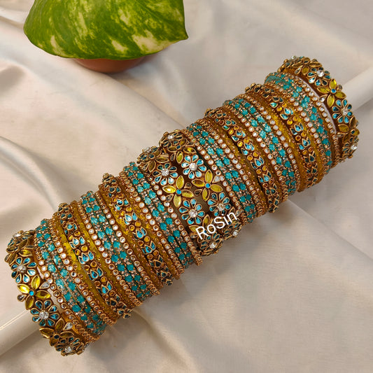 Pastel yellow and skyblue combination full set