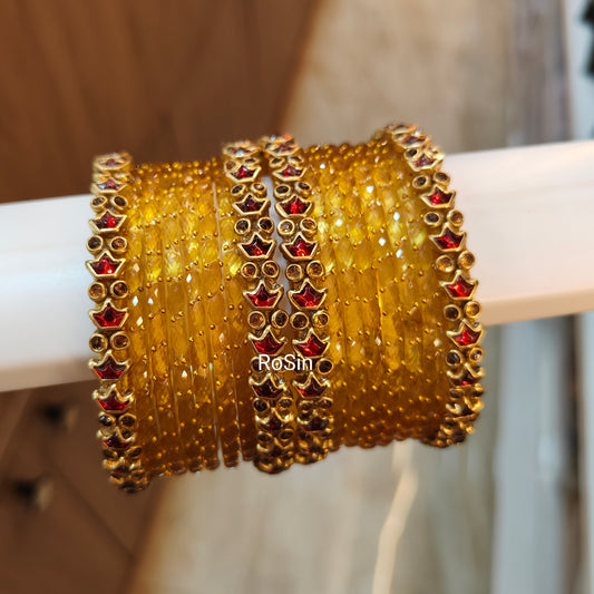 Red and gold glass mixed set