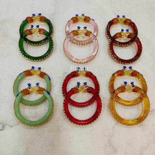 Kundhan peacock glass kadas (2)