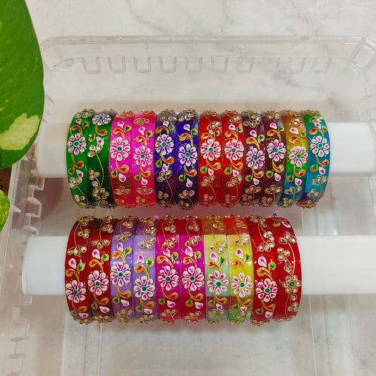 Mugai handpainted Borosil kada (2 pc)