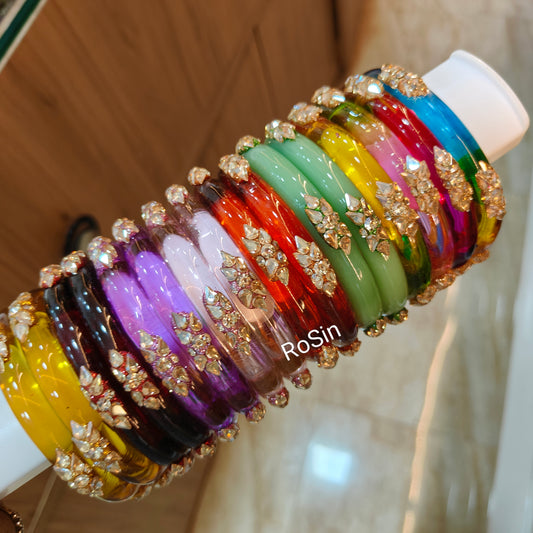 10mm crystal clear glass kada(2 bangles)