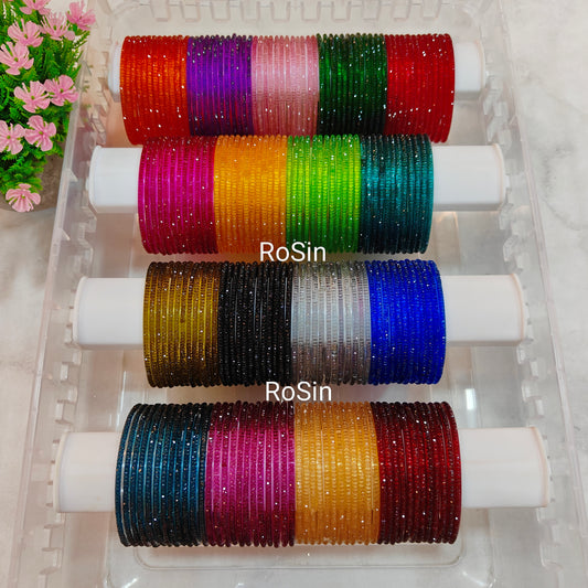 Sparkle crystal glass bangles (1 dozen)