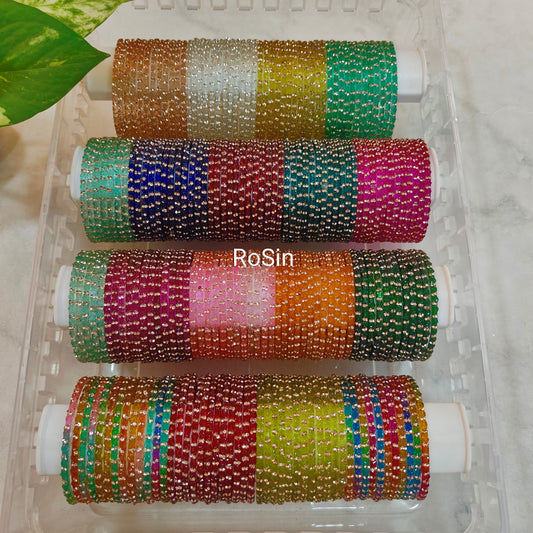 Rose glass bangles(1 dozen)