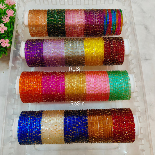 Exclusive size 2.2 in Raindrop glass bangles