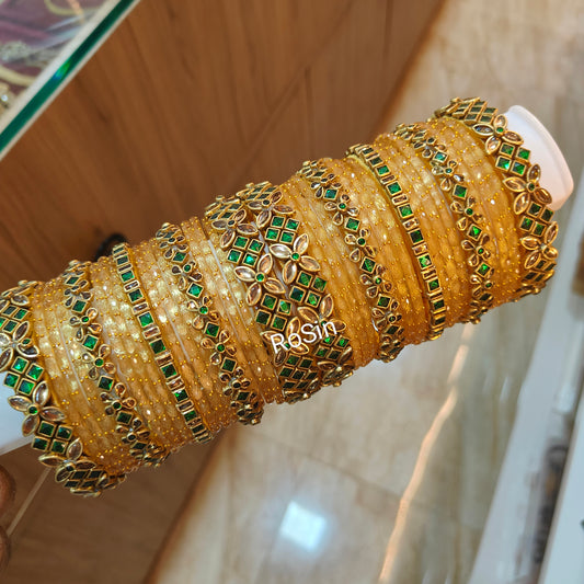 Darkgreen and gold mixed set