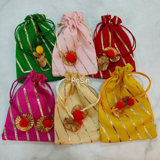 Line potli bags 5*7 inches (pack of 10)