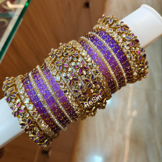 Purple glass mixed set