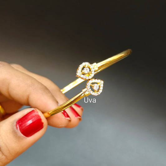 92.5 pure silver gold plated bracelet white stone