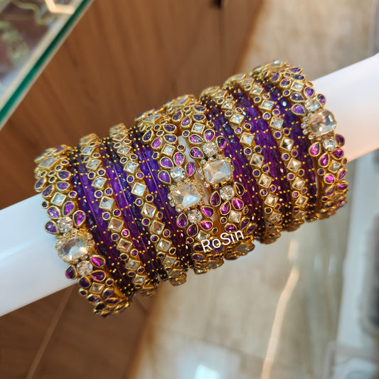 Purple glass mixed set