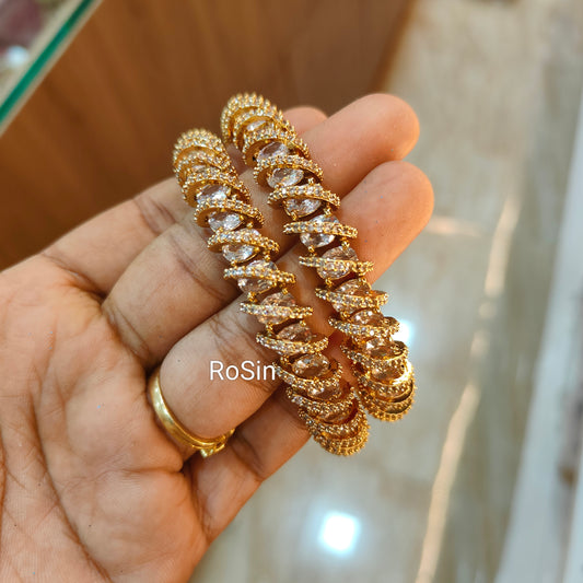 Spiral diamond stone bangles (2)