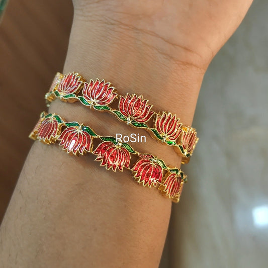 Red Lotus metal bangles (2)