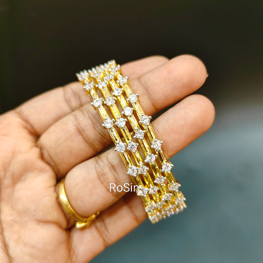 White stone gold replica bangles (4) 008