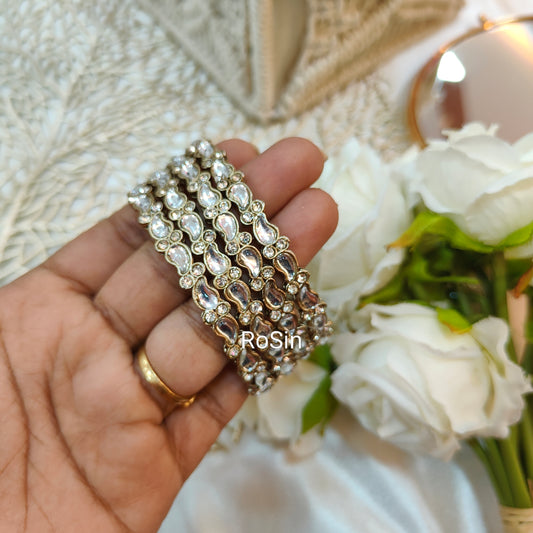 Mango kundhan metal border bangles (4)