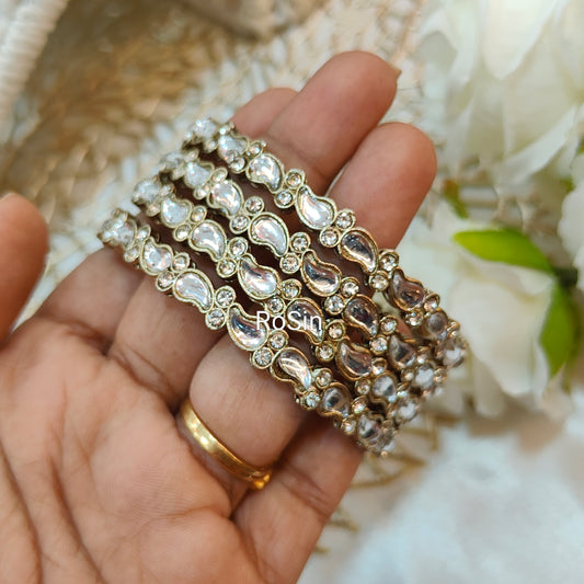 Mango kundhan metal border bangles (4)