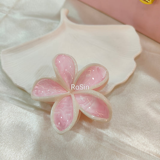 Trendy korean marble flower hair claw large(1 clip)