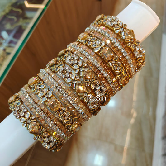 Sparkly reception bangles set