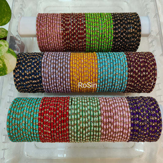 Lotus glass bangles (1 dozen)