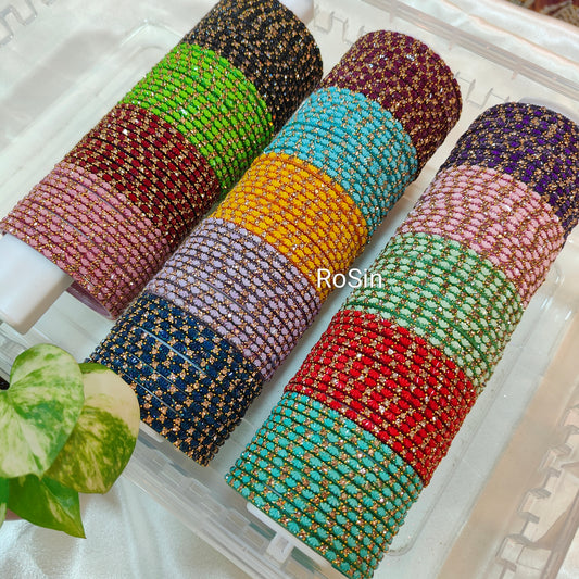 Lotus glass bangles (1 dozen)