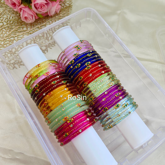 6mm handpainted crystal bangles(4 bangles)