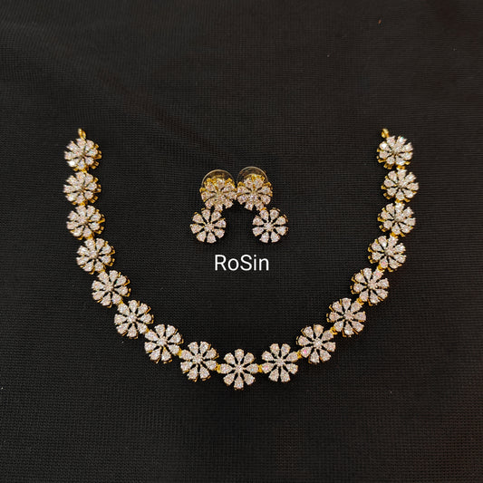White stone floral diamond replica