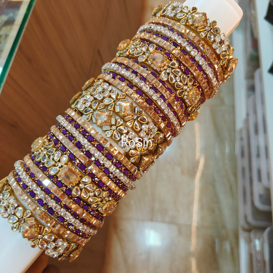 Gold and violet mixed set