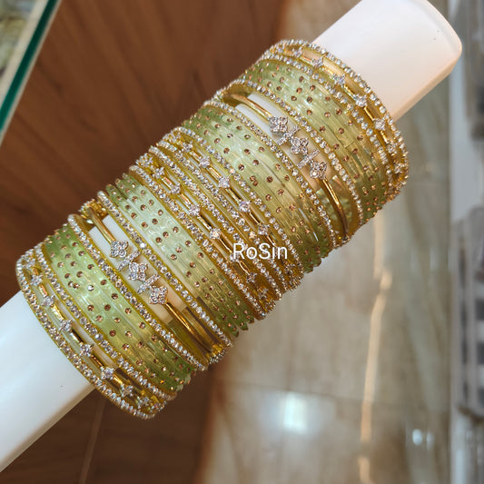 Sahana diamond replica bangles (full set)
