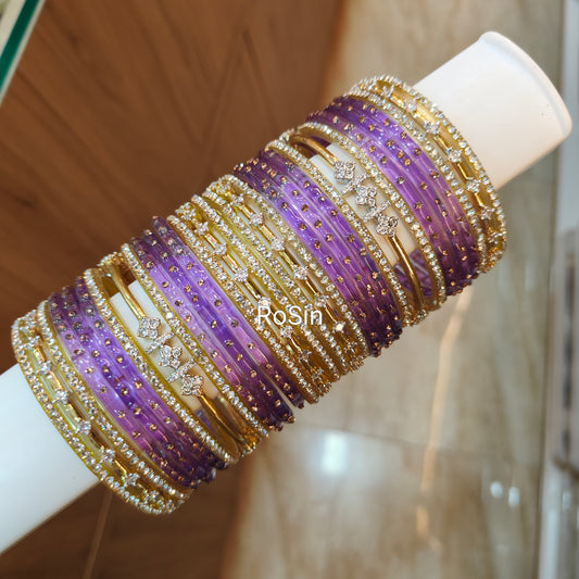 Sahana diamond replica bangles (full set)