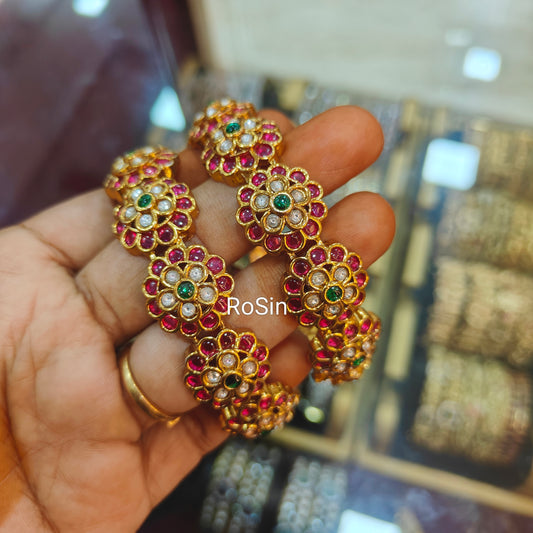 Prettiest premium adukku malli kemp stone bangles (2)
